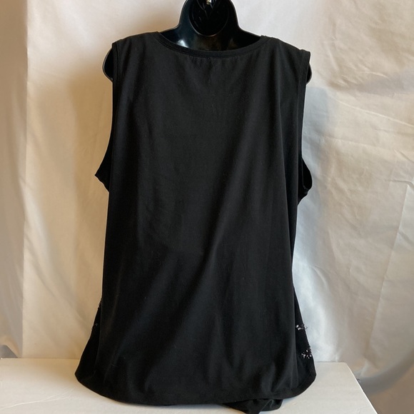 Onque Woman Black Sequined Tank Top Size 2X - Picture 4 of 8